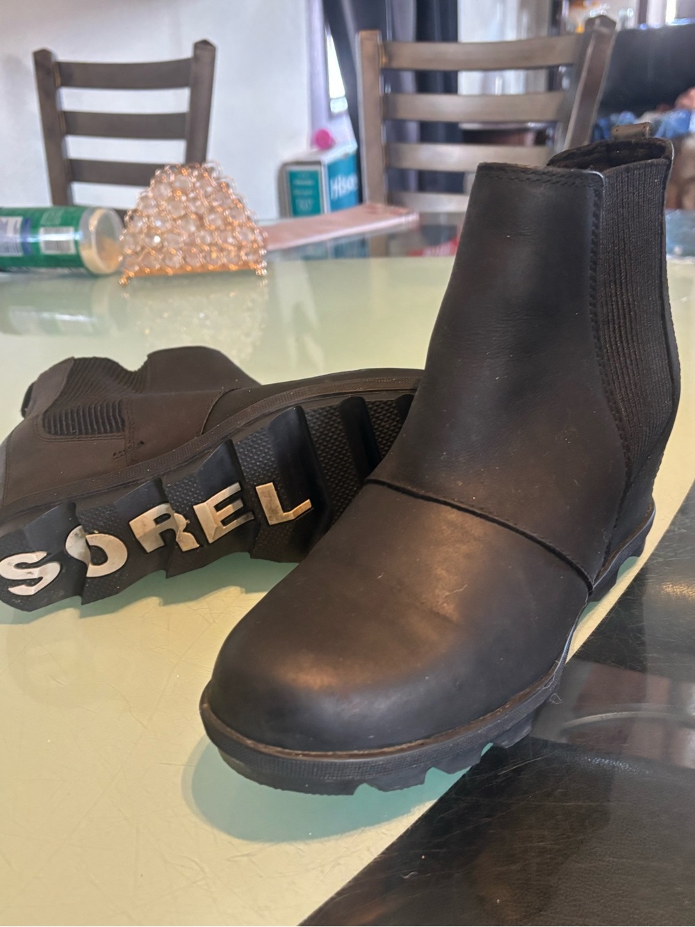Sorel Black Women's Chelsea Lug Ankle Boots